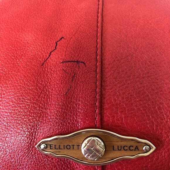 ELLIOTT Lucca Red Leather Shoulder Bag - Picture 4 of 12